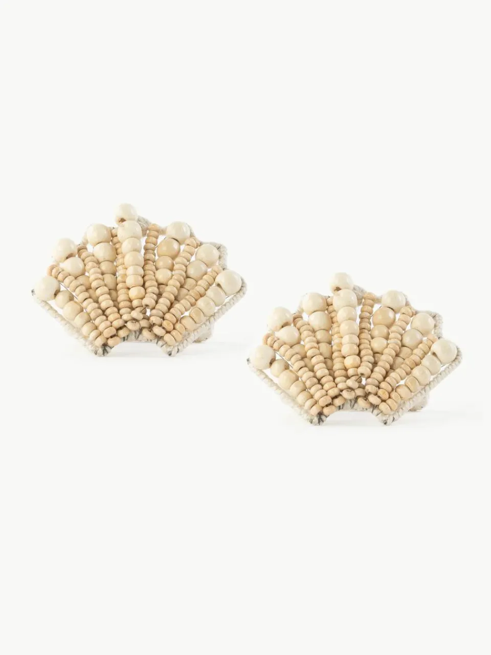 Houten servetringen Shell, 2 stuks^Westwing Outlet
