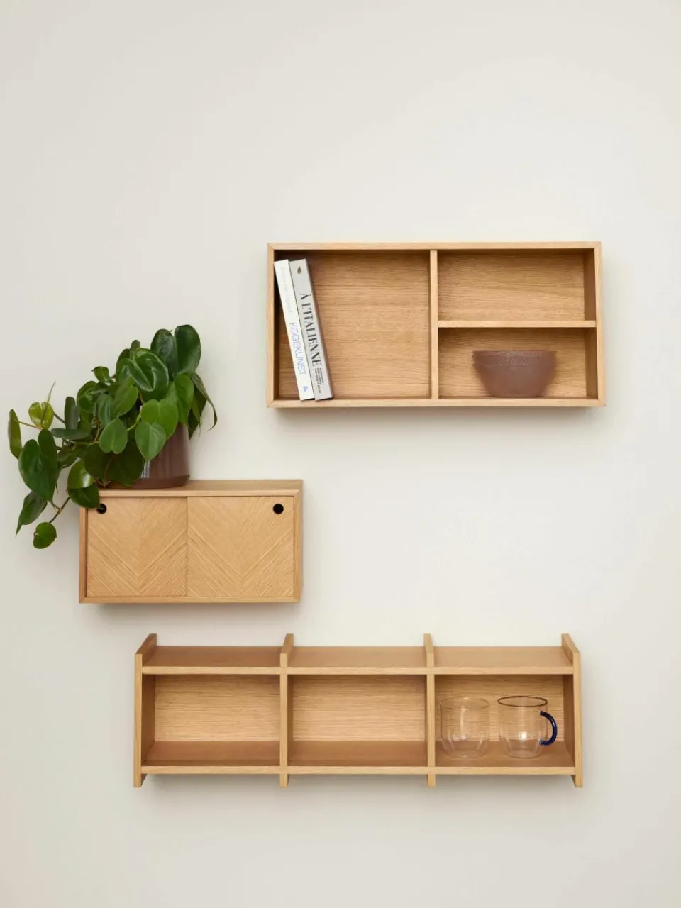 Houten wandrek Herringbone met visgraatpatroon^Hübsch Discount