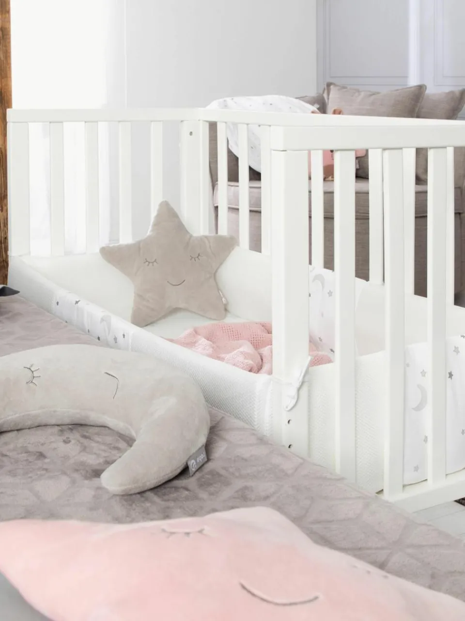 In hoogte verstelbaar zijbabybedje Star Magic, 45 x 90 cm^Roba Kids New