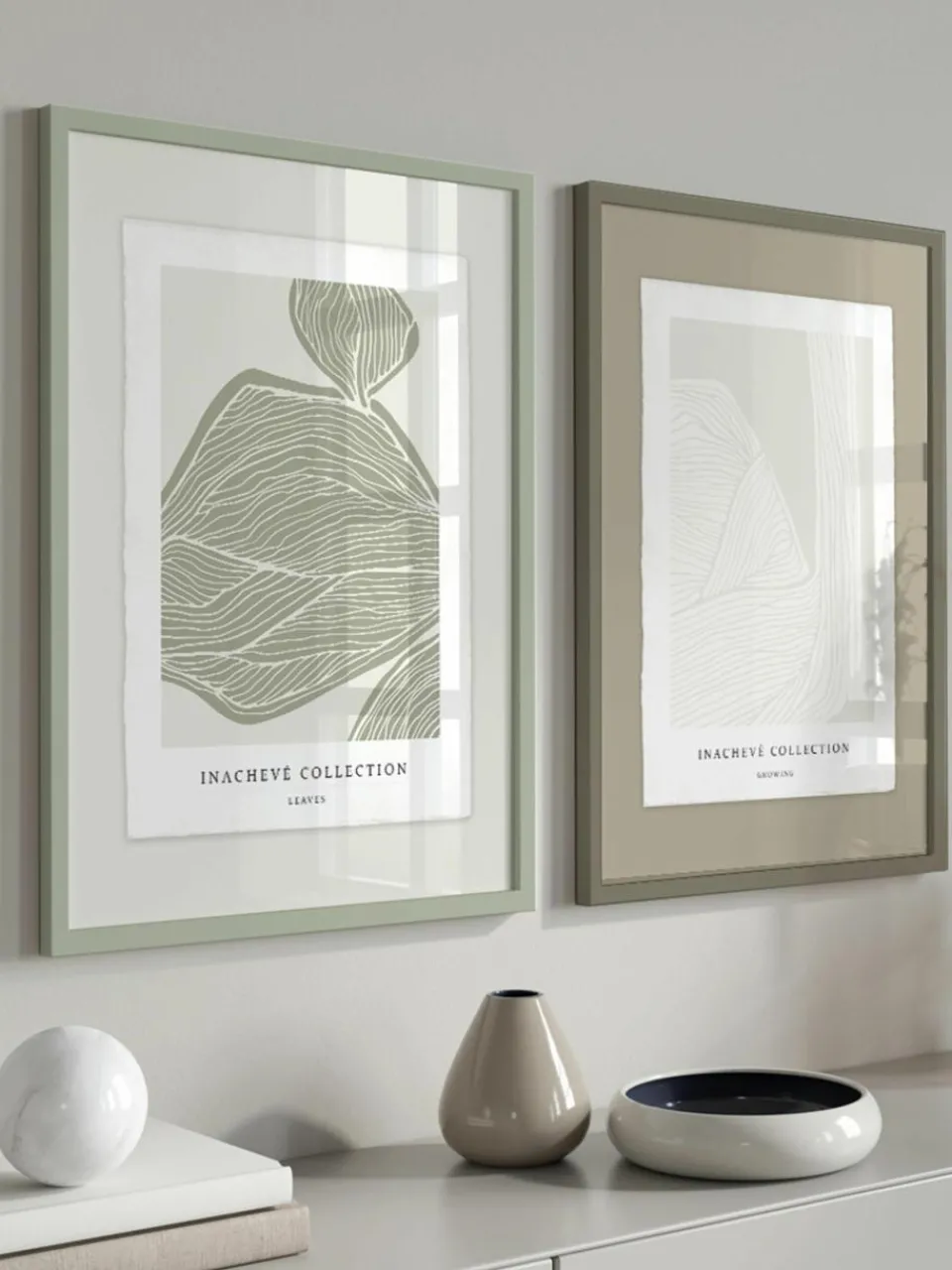 Ingelijste digitale print Leaves, handgemaakt^Incado Online