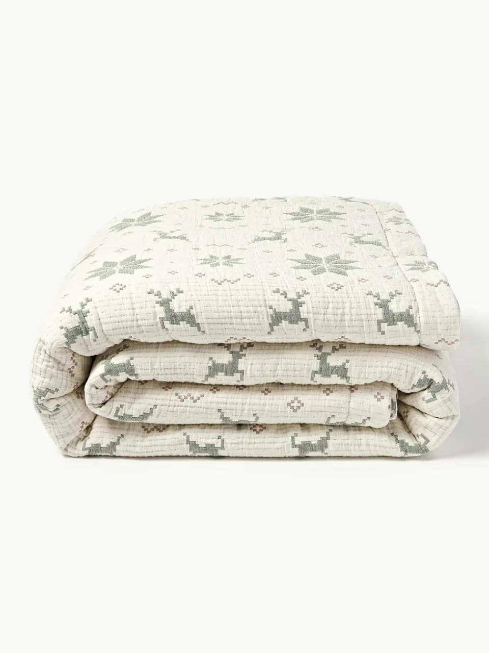 Jacquard bedsprei Cianna met kerstpatroon^Westwing Collection Clearance