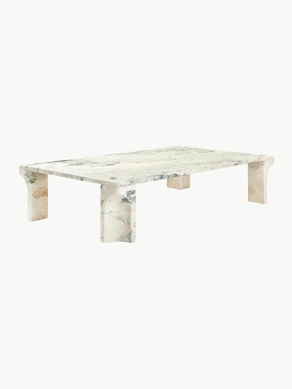 Kalkstenen salontafel Doric, B 140 cm^GUBI Fashion