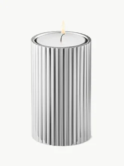 Kandelaar Bernadotte met groefstructuur, set van 3^GEORG JENSEN Outlet