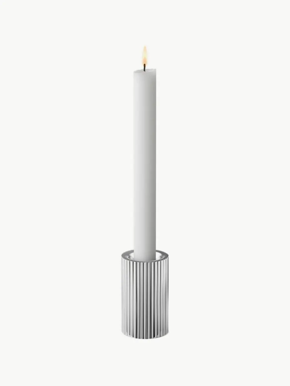 Kandelaar Bernadotte met groefstructuur, set van 3^GEORG JENSEN Outlet