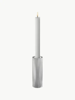 Kandelaar Bernadotte met groefstructuur, H 14 cm^GEORG JENSEN Best