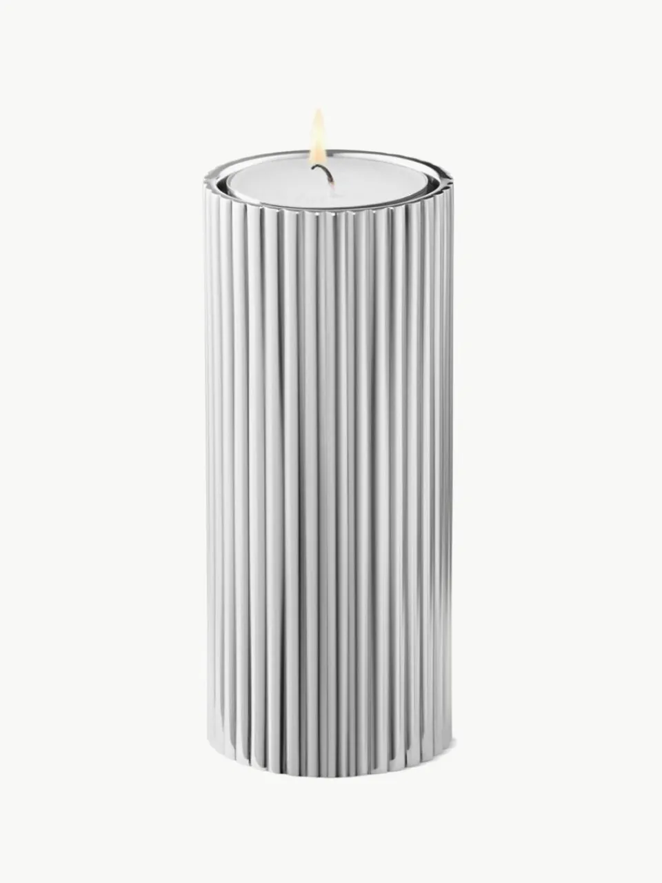 Kandelaar Bernadotte met groefstructuur, H 11 cm^GEORG JENSEN Sale
