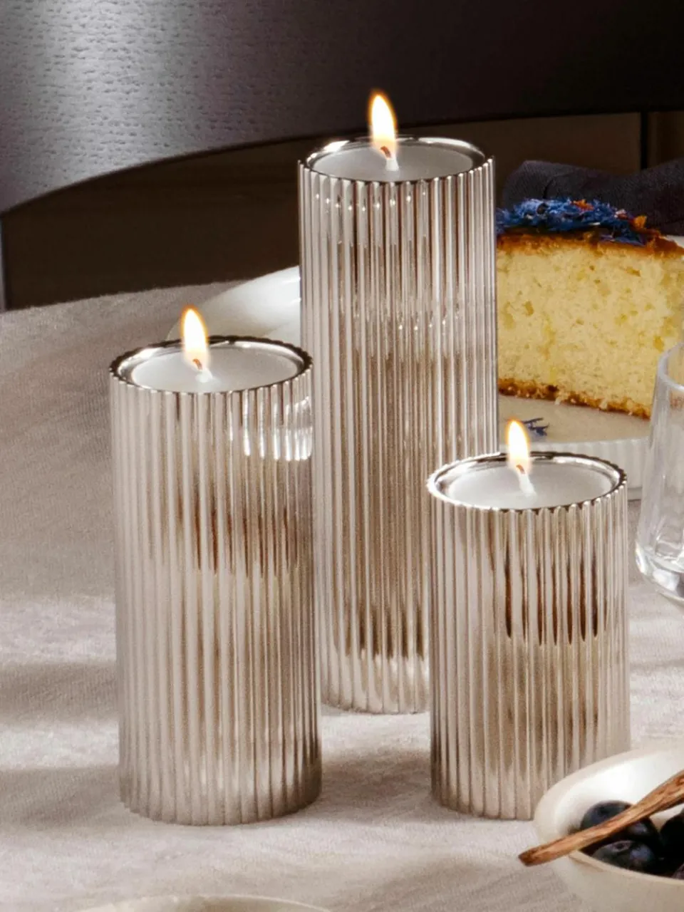 Kandelaar Bernadotte met groefstructuur, H 11 cm^GEORG JENSEN Sale