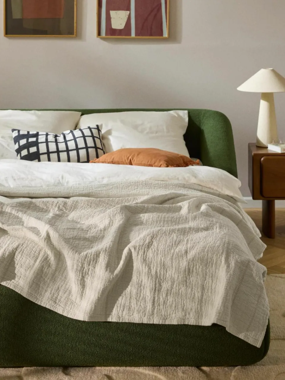 Katoenen bedsprei Lianna met structuurpatroon^Westwing Collection Discount
