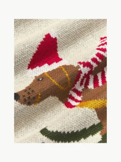 Katoenen kussenhoes Beryl met winters motief^Westwing Collection Discount