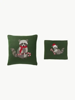 Katoenen kussenhoes Beryl met winters motief^Westwing Collection Discount