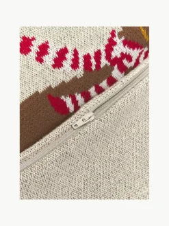 Katoenen kussenhoes Buddy met winters motief^Westwing Collection Sale