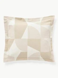 Katoenen kussenhoes Elinor met geometrisch patroon en opstaande zoom^Westwing Collection Discount