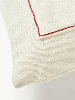 Katoenen kussenhoes Emry met winters motief^Westwing Collection Clearance