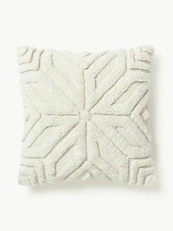 Katoenen kussenhoes Nira met winters motief^Westwing Collection Outlet