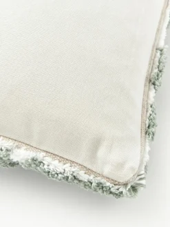 Katoenen kussenhoes Sela met getuft plantenmotief^Westwing Collection Fashion
