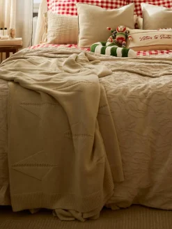 Katoenen plaid Beryl met winters motief^Westwing Collection Sale