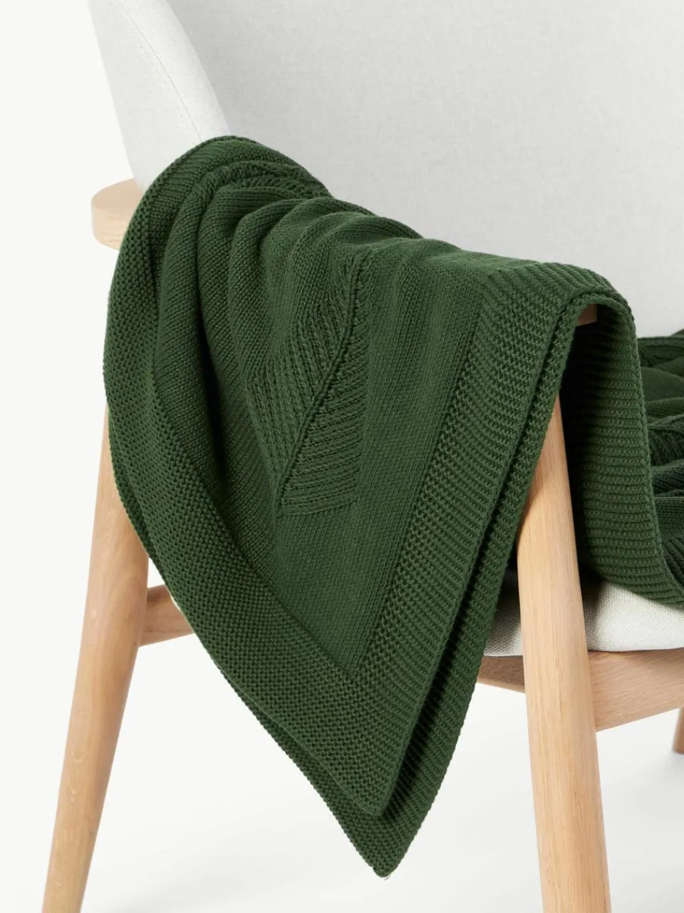 Katoenen plaid Beryl met winters motief^Westwing Collection Online