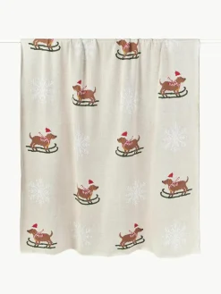 Katoenen plaid Buddy met winters motief^Westwing Collection Sale