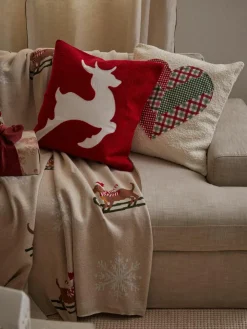 Katoenen plaid Buddy met winters motief^Westwing Collection Sale
