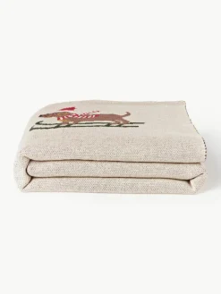 Katoenen plaid Buddy met winters motief^Westwing Collection Sale