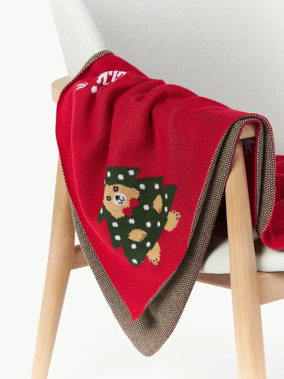 Katoenen plaid Buddy met winters motief^Westwing Collection Fashion