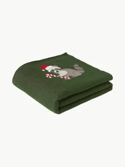 Katoenen plaid Buddy met winters motief^Westwing Collection Best