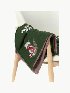 Katoenen plaid Buddy met winters motief^Westwing Collection Best