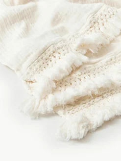 Katoenen plaid Piera met franjes^Westwing Collection Fashion