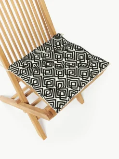 Katoenen zitkussen Sevil met grafische decoratie, 2 stuks^Westwing Collection Clearance