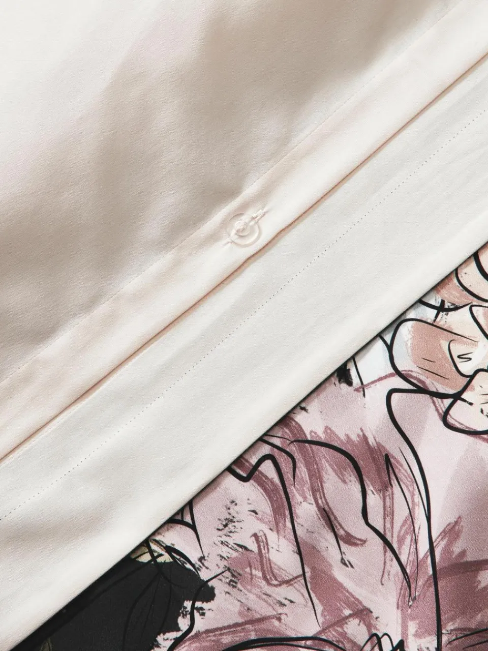 Katoenensatijnen dekbedovertrek Margot met bloemenprint^Westwing Collection Fashion