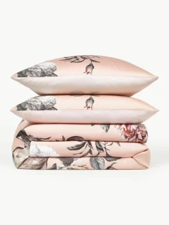 Katoensatijnen dekbedovertrek Blossom^Westwing Collection Sale