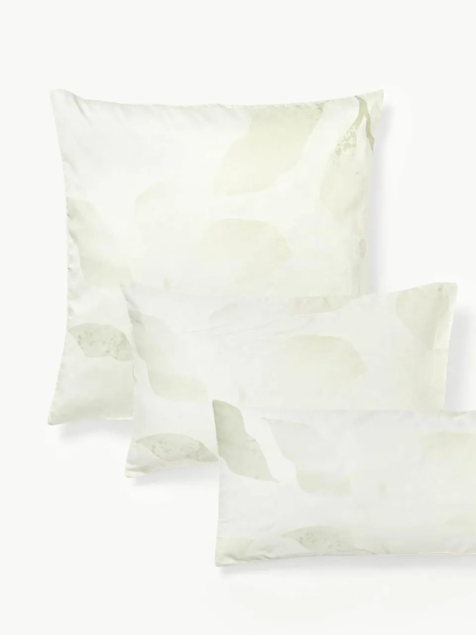 Katoensatijnen kussenhoes Marino met bloemenmotief^Westwing Collection Best