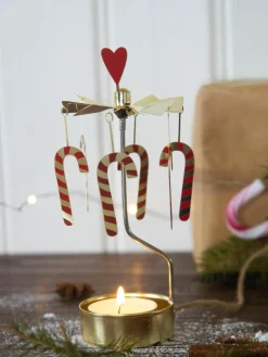 Kerst waxinelichthouder Polkagris, draaibaar^Pluto Design Best