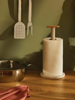 Keukenrolhouder Mattina met bamboehouten decoratie^ALESSI Sale