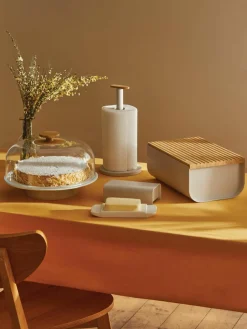 Keukenrolhouder Mattina met bamboehouten decoratie^ALESSI Sale