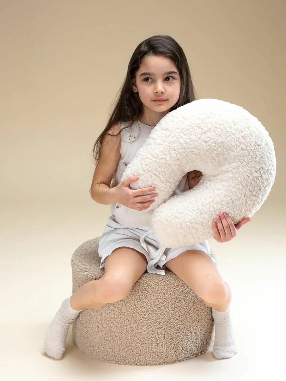 Kinderpoef Sugar uit teddy, Ø 40 cm^Wigiwama Discount