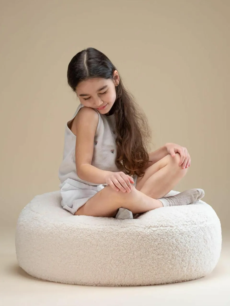 Kinderpoef Sugar uit teddy, Ø 65 cm^Wigiwama Sale