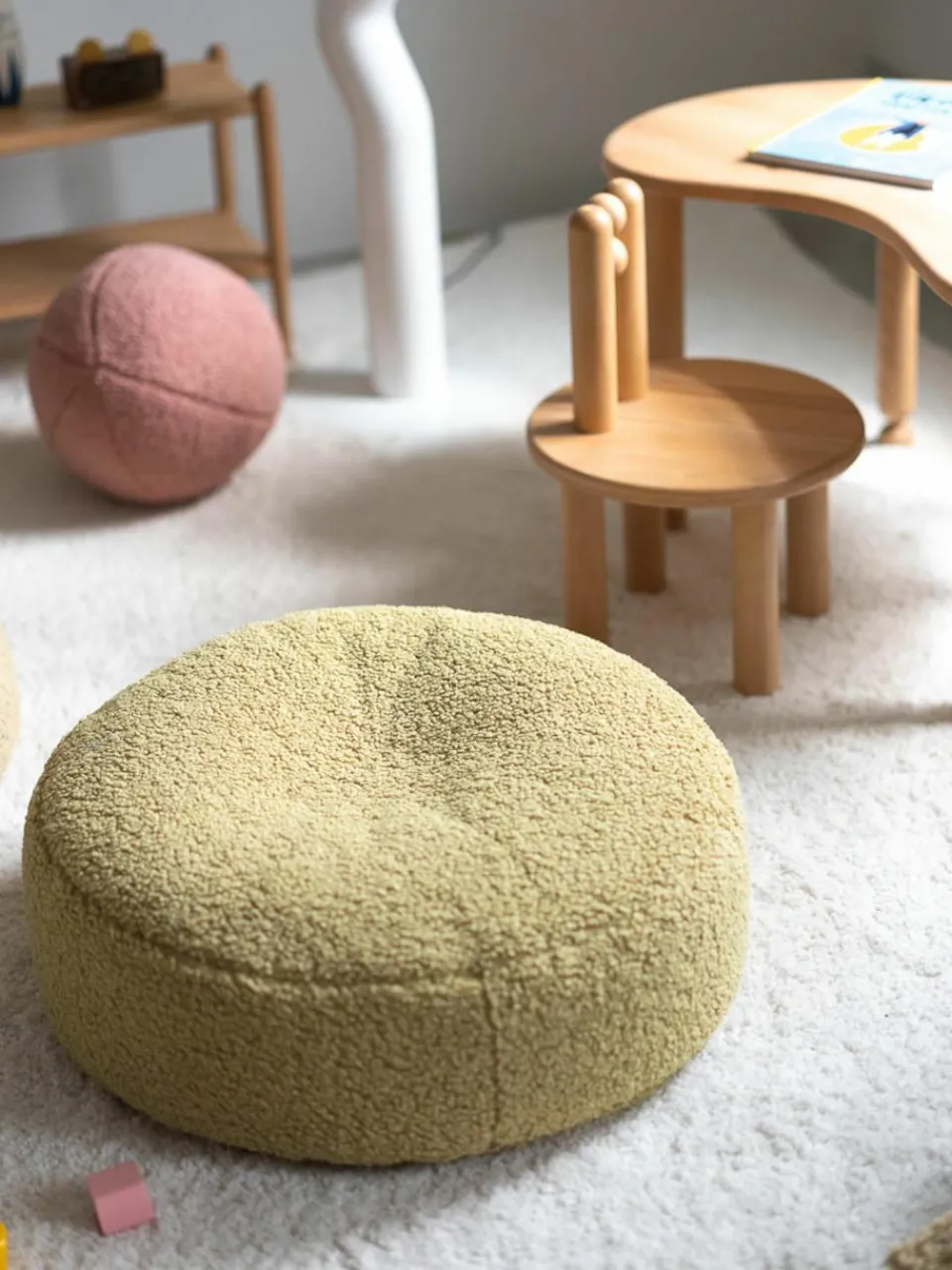 Kinderpoef Sugar uit teddy, Ø 65 cm^Wigiwama Best