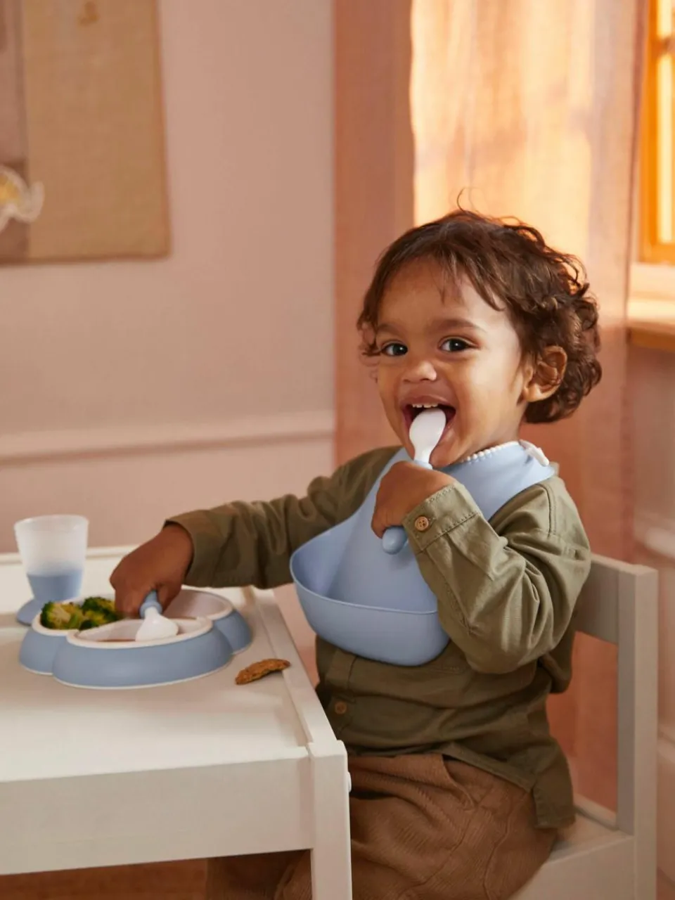 Kinderservies Bliss met slabbetje, 4-delig^Westwing Online