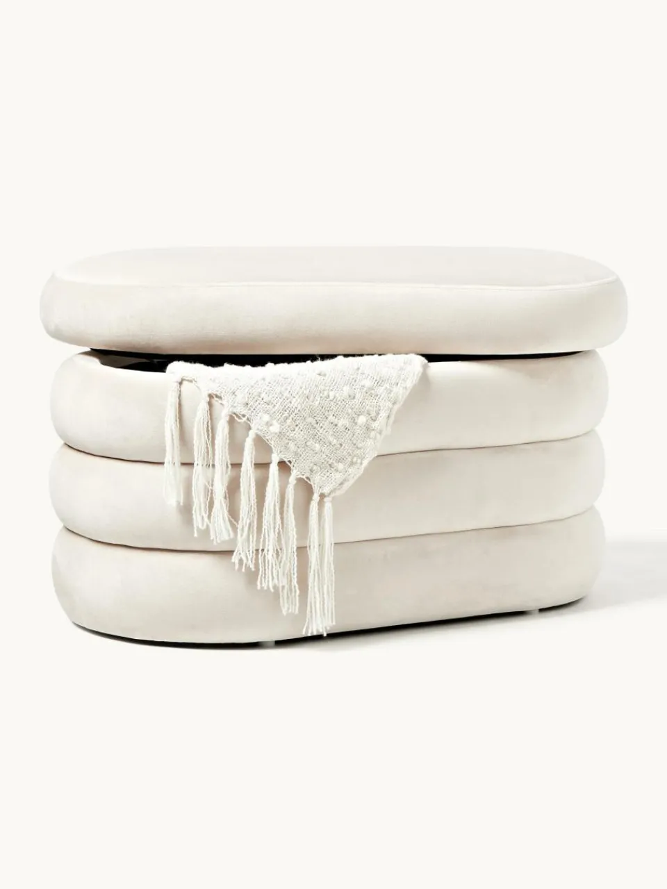 Kleine fluwelen bank Alto met opbergruimte^Westwing Collection Clearance