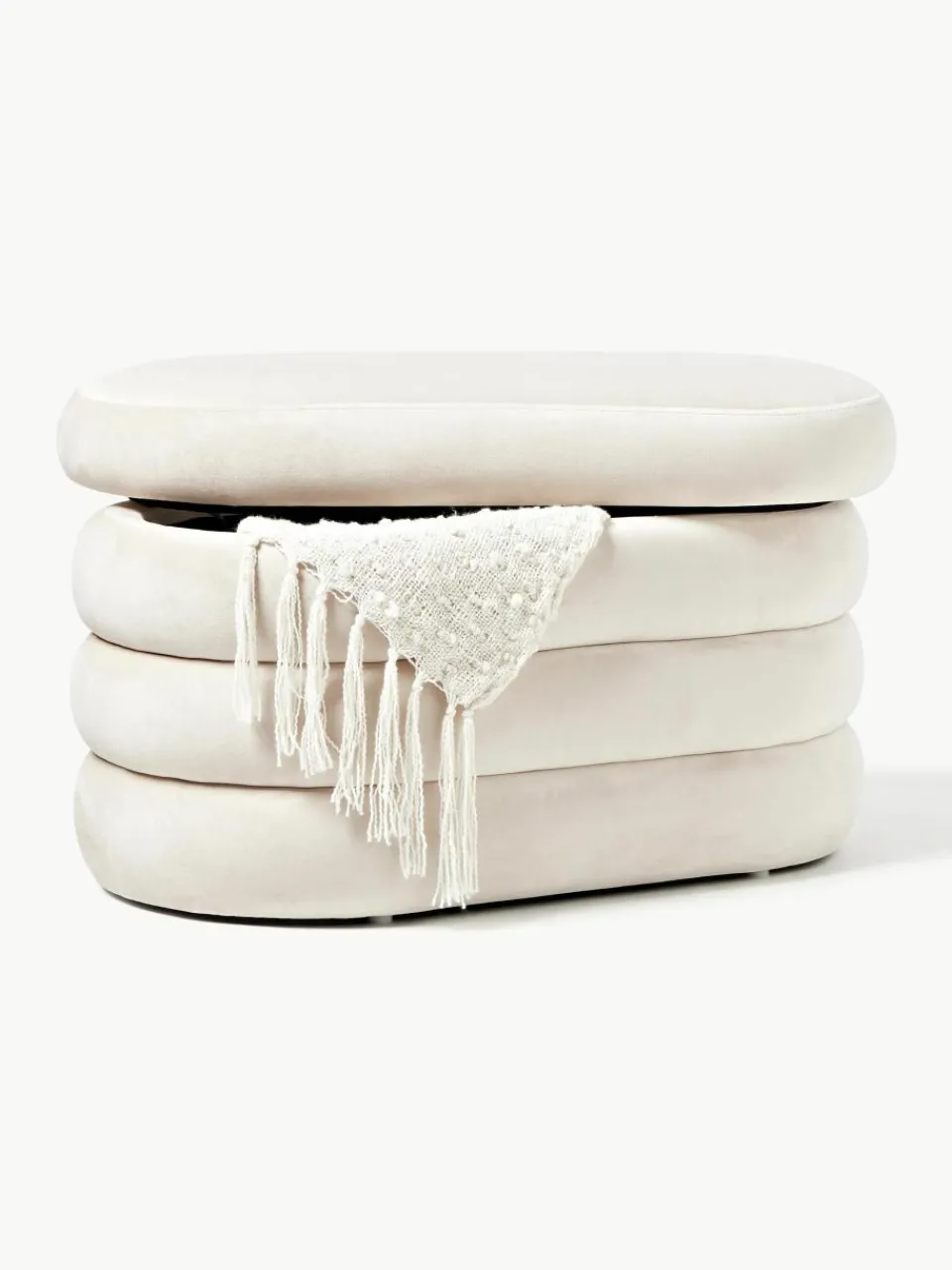 Kleine fluwelen bank Alto met opbergruimte^Westwing Collection Clearance