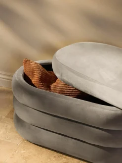 Kleine fluwelen bank Alto met opbergruimte^Westwing Collection Best
