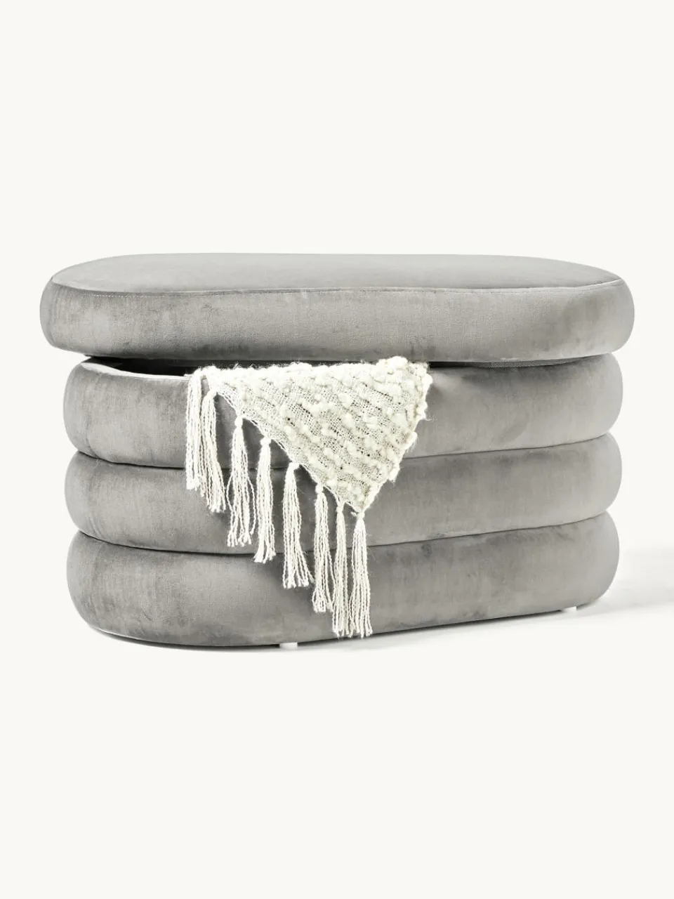 Kleine fluwelen bank Alto met opbergruimte^Westwing Collection Best