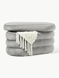 Kleine fluwelen bank Alto met opbergruimte^Westwing Collection Best