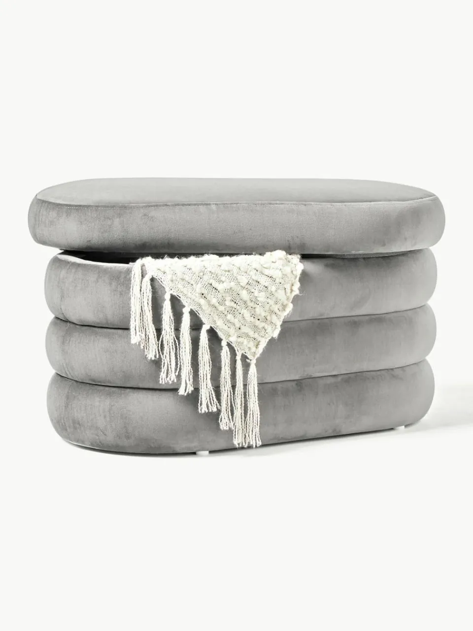 Kleine fluwelen bank Alto met opbergruimte^Westwing Collection Best