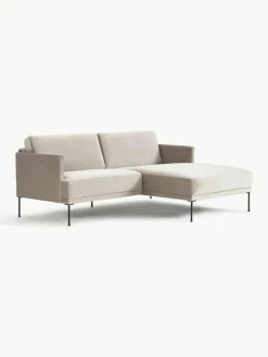 Kleine fluwelen hoekbank Fluente^Westwing Collection New