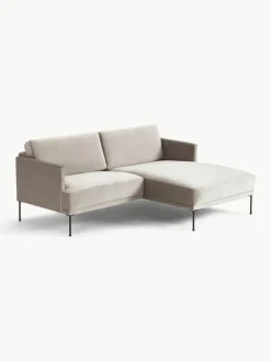 Kleine fluwelen hoekbank Fluente^Westwing Collection New