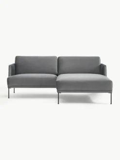 Kleine fluwelen hoekbank Fluente^Westwing Collection Outlet