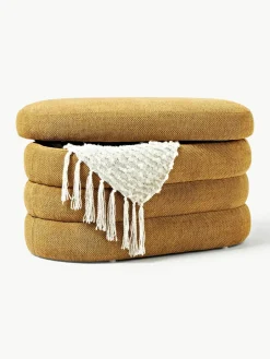 Kleine gestoffeerde bank Alto met opbergruimte^Westwing Collection Fashion