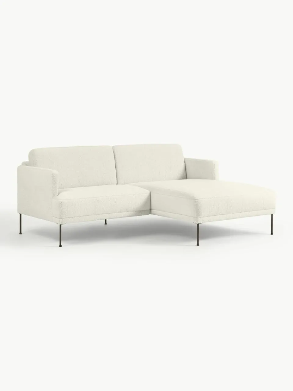 Kleine hoekbank Fluente van teddystof^Westwing Collection New